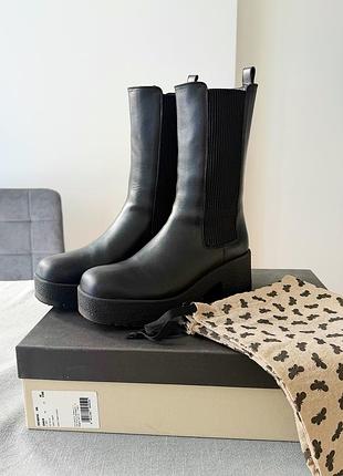 Шкіряні чоботи челсі weekend max mara (оригінал, стан нових)