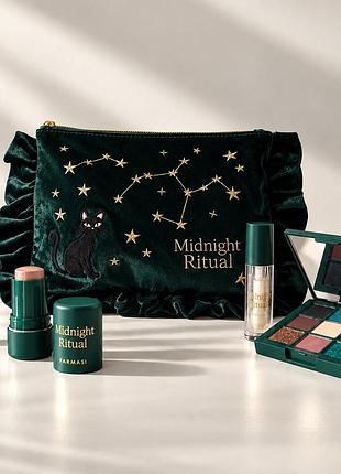 Набор декоративной косметики с косметичкой farmasi halloween midnight ritual тушь тени блеск для губ хайлайтер 5 предметов