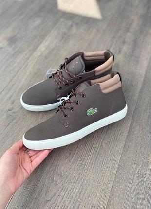 Кеди високі шкірні оригінал lacoste ampthill terra рр.40