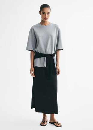 Черная сатиновая юбка от h&amp;m