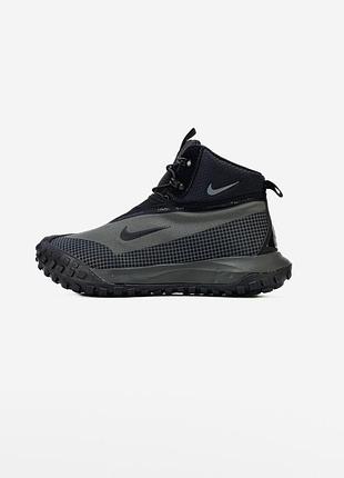 Мужские кроссовки nike acg mountain fly high fur grey black