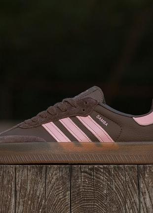 Мужские кроссовки adidas samba plat brown pink