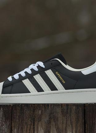 Чоловічі кросівки adidas superstar core black cream white