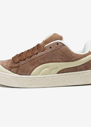 Мужские кроссовки puma suede xl crush preserves beige brown