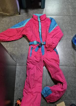 Жіночий лижний костюм decathlon рожево-блакитний, розмір 38