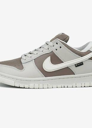 Чоловічі кросівки nike dunk brown grey gore-tex termo