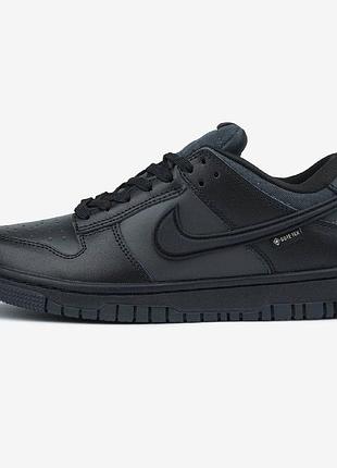 Чоловічі кросівки nike dunk total black gore-tex termo