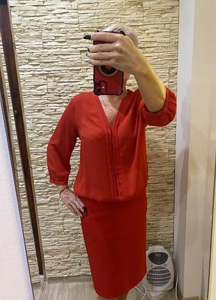 Жіноча блузка debenhams collection червона, розмір uk 14