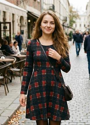 ✨ стильное трикотажное платье в клетку yumi