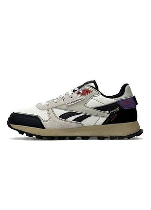 Мужские кроссовки reebok classic leather winterized grey white black
