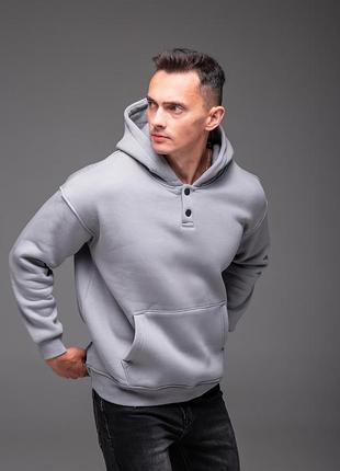 Сіра чоловіча кофта tb на флісі oversize 5