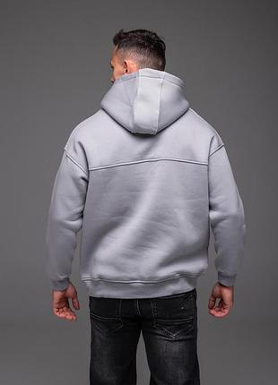 Сіра чоловіча кофта tb на флісі oversize 6