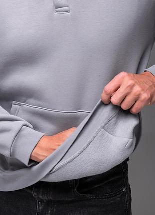 Сіра чоловіча кофта tb на флісі oversize 8
