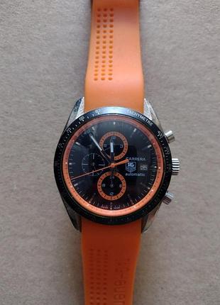 Годинник чоловічий tag heuer carrera calibre, помаранчевий, чорний