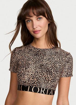 Женский топ-бралетт victoria's secret cotton short-sleeve bralette crop top leo бюстгалтер victoria's secret белье victoria’s secret