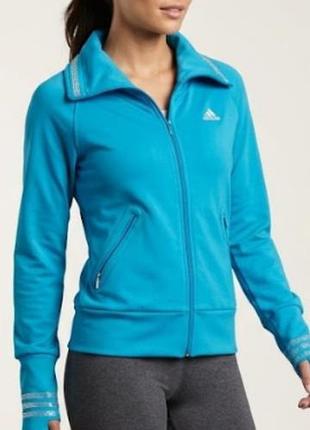 Спортивная брендовая кофта на молнию бирюзового кольра adidas, m