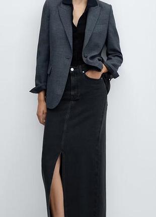 Джинсова довга спідниця mango (m) 2