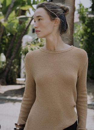 Светр жіночий zara в'язаний бежевий
