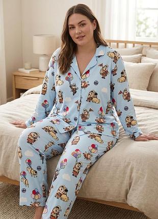 Новая пижама disney pixar up primark оригинал / голубой домашний комплект супер батал 56-58 2xl