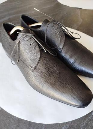 44 28, 5см  us10½ ermenegildo zegna італія туфлі чоловічі  чорні