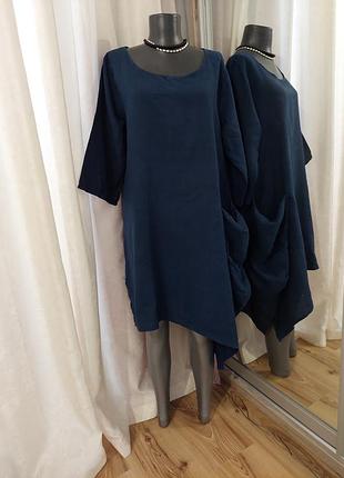 Асимметричное льняное платье 👗, туника италия