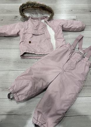 Зимовий комбінезон для дівчаток h&m демісезонний рожевий
