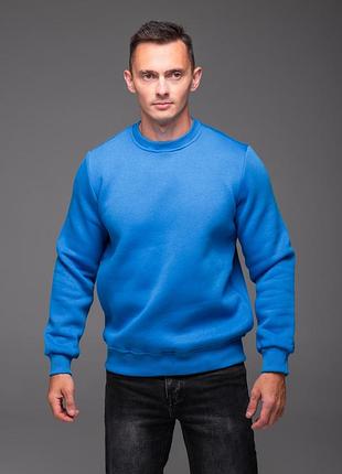 👕 світшот чоловічий блакитний casual на флісі