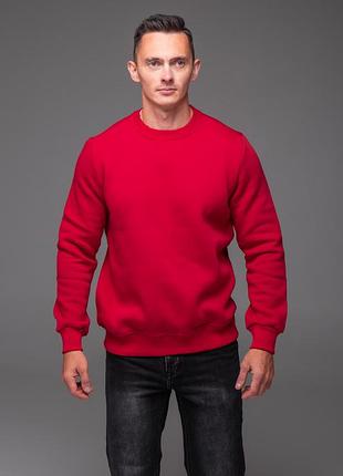 👕 світшот чоловічий червоний casual на флісі