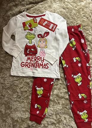 Новорічна різдвяна святкова піжама на дівчинку grinch