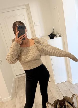 Свитер вязанный h&m, кофта вязанная с рюшами
