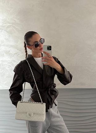 Жіноча сумка classic 2.55 double flap bag біла