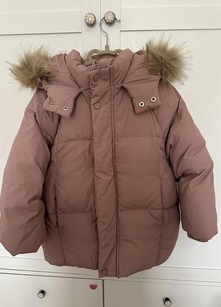 Пуховик з капюшоном zara 6 (116 см)