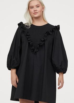 Сукня жіноча h&m чорна обʼємна котонова сукня хл