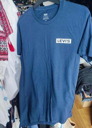 Нова оригінальна футболка levi's box tab (розмір s) синя / левіс