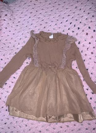 Сукня для дівчинки shein коричнева з фатином