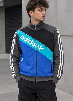 Спортивна кофта чоловіча adidas сіро-синя