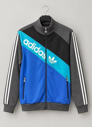 Спортивна кофта чоловіча adidas сіро-синя 2