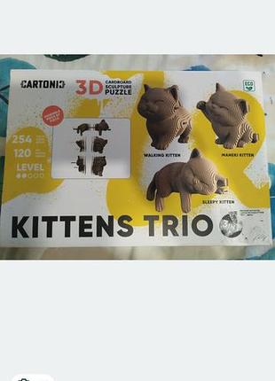 3d пазл cartoniq kittens trio
