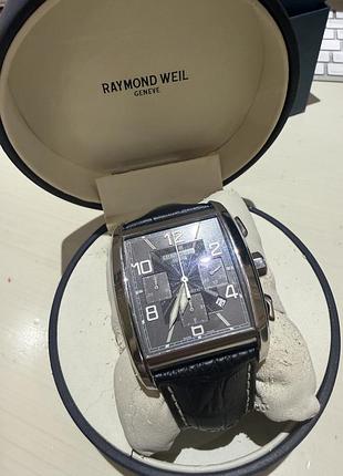 Наручний чоловічий годинник raymond weil з чорним шкіряним ремінцем