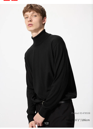 Гольф uniqlo, шерсть 100%, состояние идеальное, размер м(может быть на l), плечи 45 подмышки 55 рукав 67 длина 69