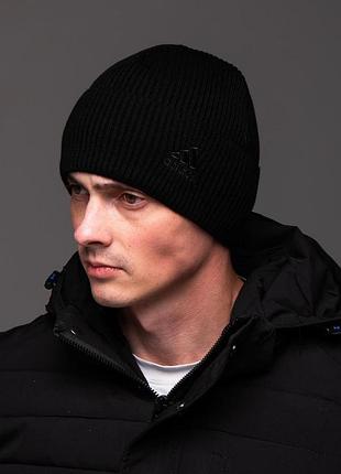 Шапка мужская adidas черный лого
