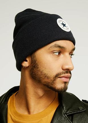 Converse chuck patch beanie 10022137 шапка оригинал унисекс черная
