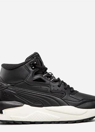 Женские демисезонные зимние ботинки кроссовки высокие puma x-ray speed mid wtr l 388574 01 puma black-puma black