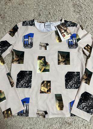 Жіночий лонгслів zara з принтом