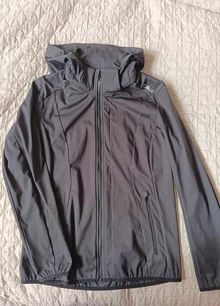Куртка жіноча cmp softshell сіра з капюшоном