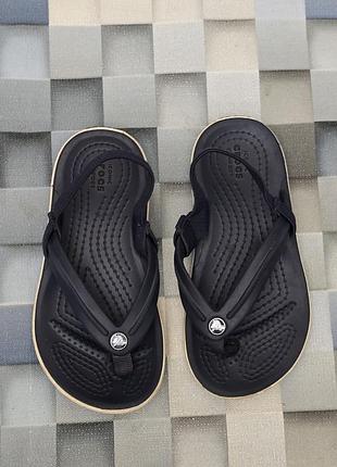 Дитячі сандалії-в'єтнамки унісекс crocs crocband strap flip темно-синього кольору