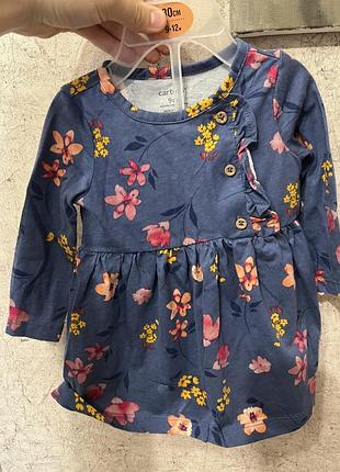 Сукня для дівчаток, синя з квітковим принтом carters