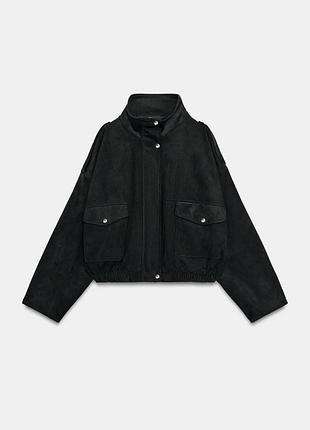 Чорний бомбер zara