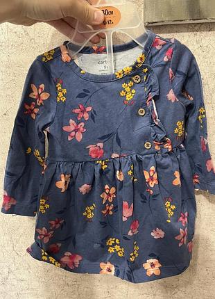 Сукня для дівчаток, синя з квітковим принтом carters 2