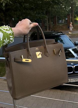 Сумка для жінок hermes birkin коричнева 25 та 35 см